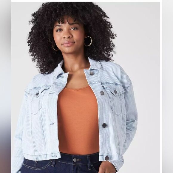 Lane Bryant Light Blue Jean Jacket - Picture 1 of 10